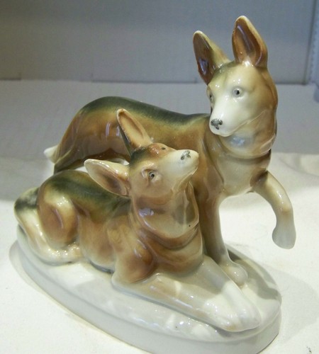 Porzellan figur skulptur hunde - skulptur,